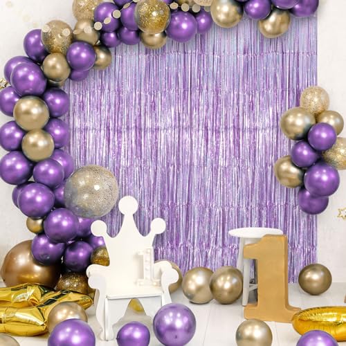 TOTAFAM 2 Pack Fringe Curtains Backdrops, Foil Fringe Curtains, Door Streamers for Birthday Wedding Bridal Shower Holiday ...