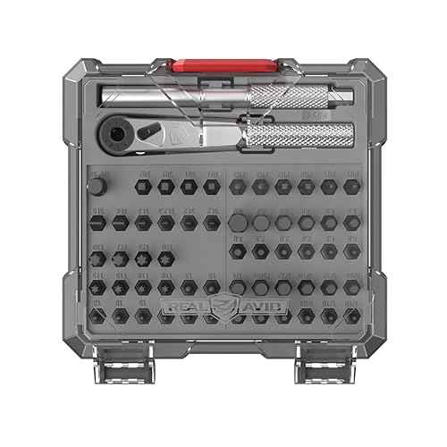 Real Avid X3 Precision Screwdriver Set with 1/4 Ratchet Wrench Bit Driver & Bit Extension - Tool Kit Includes Torx, Hex, Phillips, Flat & Square Bits (56 Piece)