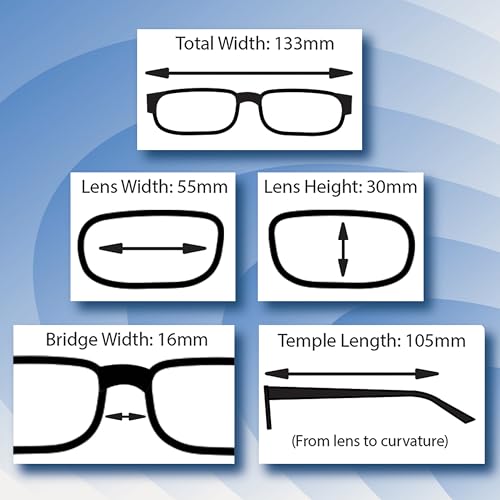 Boost Eyewear 6 Pack Reading Glasses, Traditional Black Frames, with Spring Loaded Hinges