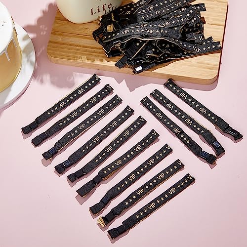 Tigeen 100 Pcs VIP Wristbands Cloth for Events Party VIP Bracelets for Wedding Concert Fair