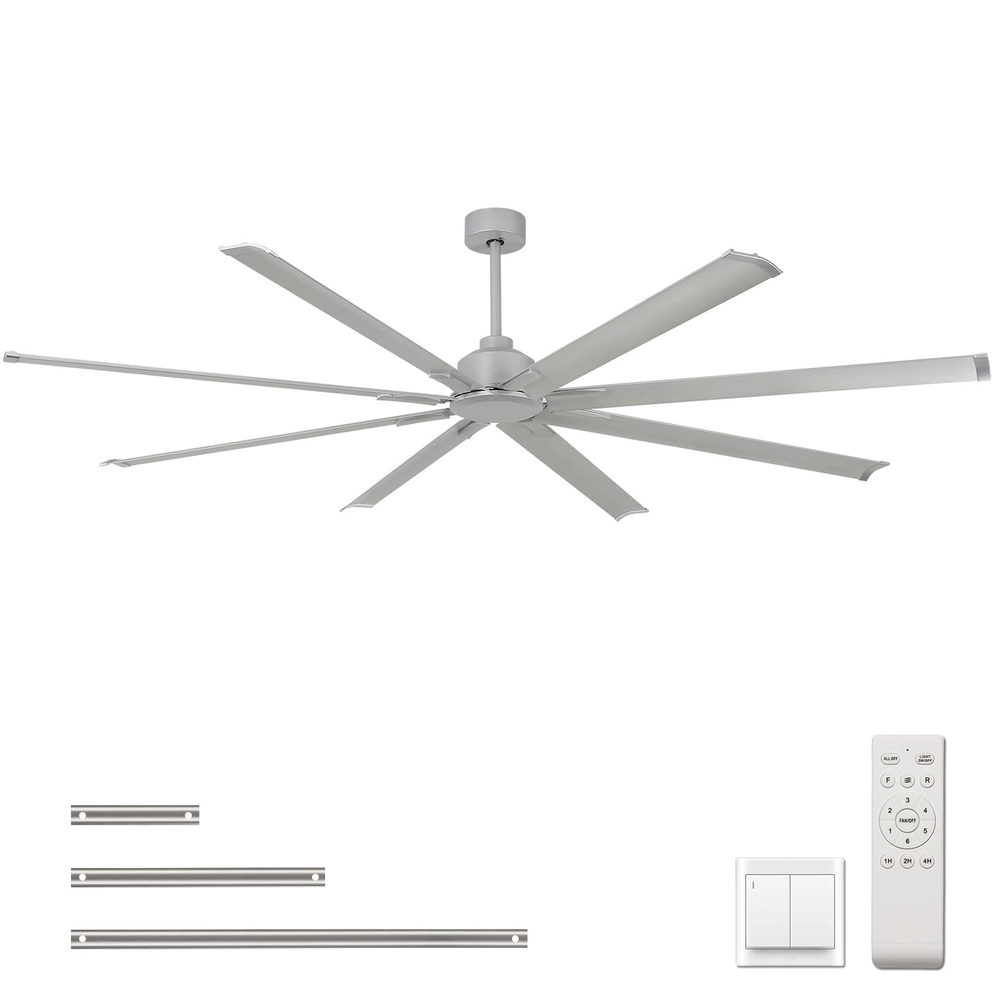 Yyehon 96 Inch Large Industrial Ceiling Fan - Dc Motor Shop Ceiling Fans With Remote Control Home Or Commercial Ceiling Fan For