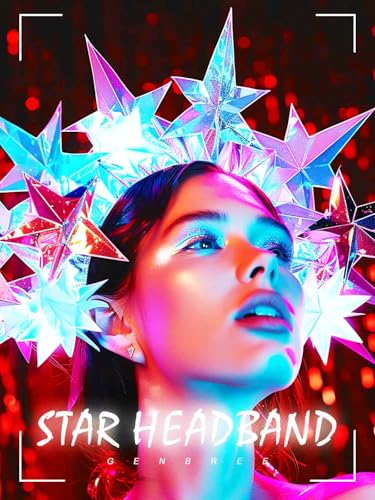 GENBREE Light Up Star Headbands Led Birthday Crown Headpiece Glow Rave Party Hair Accessories for Women