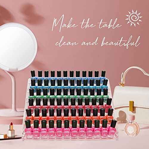 Acrylic Nail Polish Organizer Rack, 6 Tier Holder Stand, Paint Rack Gel Nail Polish Shelf Display, Sunglass Organizer, Essential Oils Storage Shelf, Holds Up to 72 Bottles