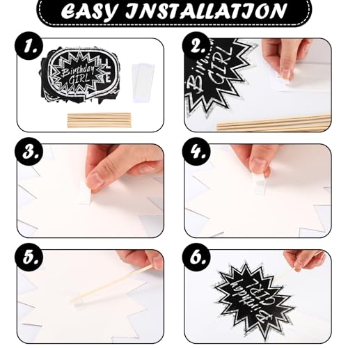 Outus 24 Pieces Photo Booth Props Birthday with Stick Happy Birthday Weddings Graduation Prom Bday Wedding New Year Party ...