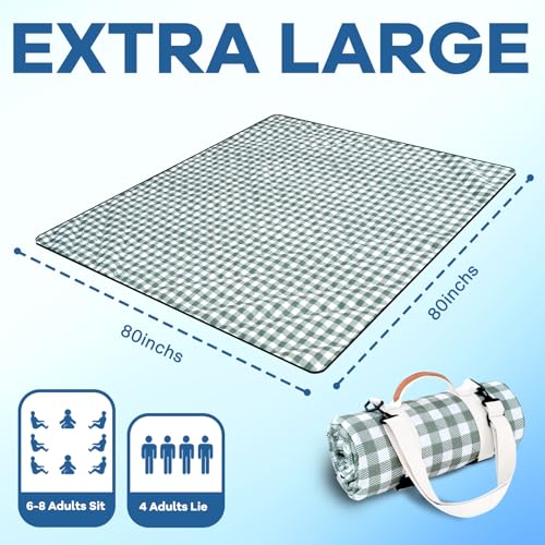 Genovega Waterproof Picnic Blanket Beach Outdoor Camping Mat Extra Large Foldable Cute Big Travel Essential Accessories Gi...