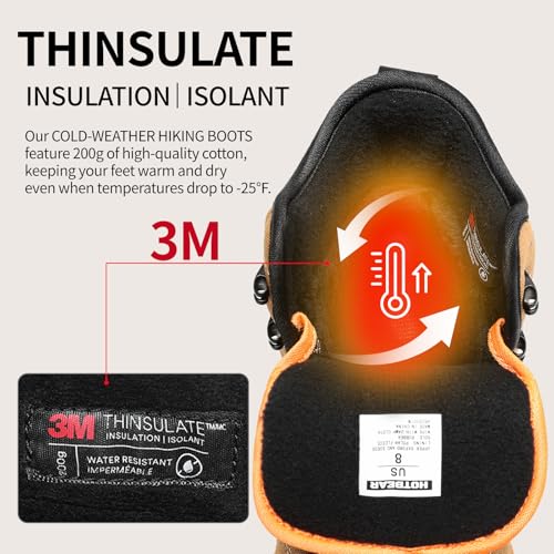 HOTBEAR Men's 3M Thinsulate Insulated Winter Snow Boots | Wide Toe Box | Slip-Resistant Outsole | Orthopedic & Arch Support
