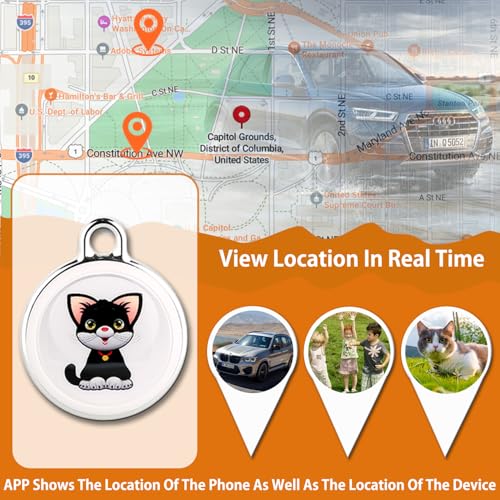NGXDFL GPS Tracker for Dogs, Mini Cat GPS Tracker, Positioning Smart Alarm Pet Tracker, Waterproof and Drop-Proof, Extra L...