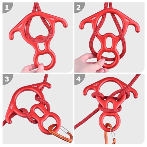 YAPJEB Figure 8 Descender, 35KN 50kN Rescue Figure Belay Device Belaying and Rappelling Gear Descender Rigging for Climbin...