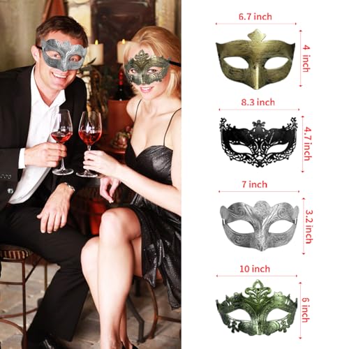 Allruyee 40 Pieces Masquerade Masks Vintage Antique Masks Venetian Party Masks