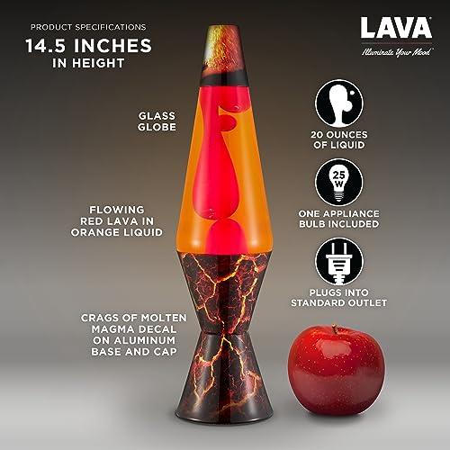The Original Lava® Lamp - 14.5" Volcanic Crags - Classic Liquid Motion Lamp - Red Wax and Orange Liquid - #2078 (Amazon Exclusive)