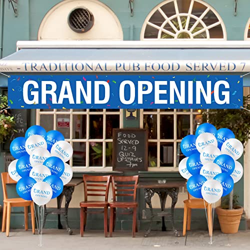 Large Grand Opening Banner 30 Pieces Latex Grand Opening Balloons Decorations 12 Inch Latex Balloons 18 x 118 Inch Retail ...