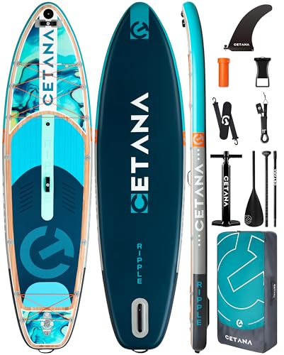 CETANA 11'6×35" Extra Wide Stand Up Paddle Board for Adults & Youth, 400lb Capacity Inflatable Paddle Board, Sup for 2+1 P...
