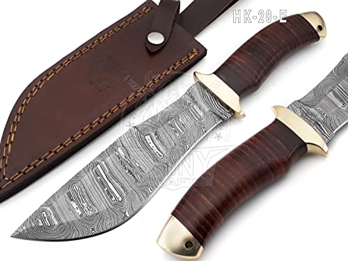 SHINY CRAFTS | 13" Large Handmade Forged Razorback Knife, Fixed Blade Knife, Full Tang Bowie Knife, Hunting Knife, Camping...