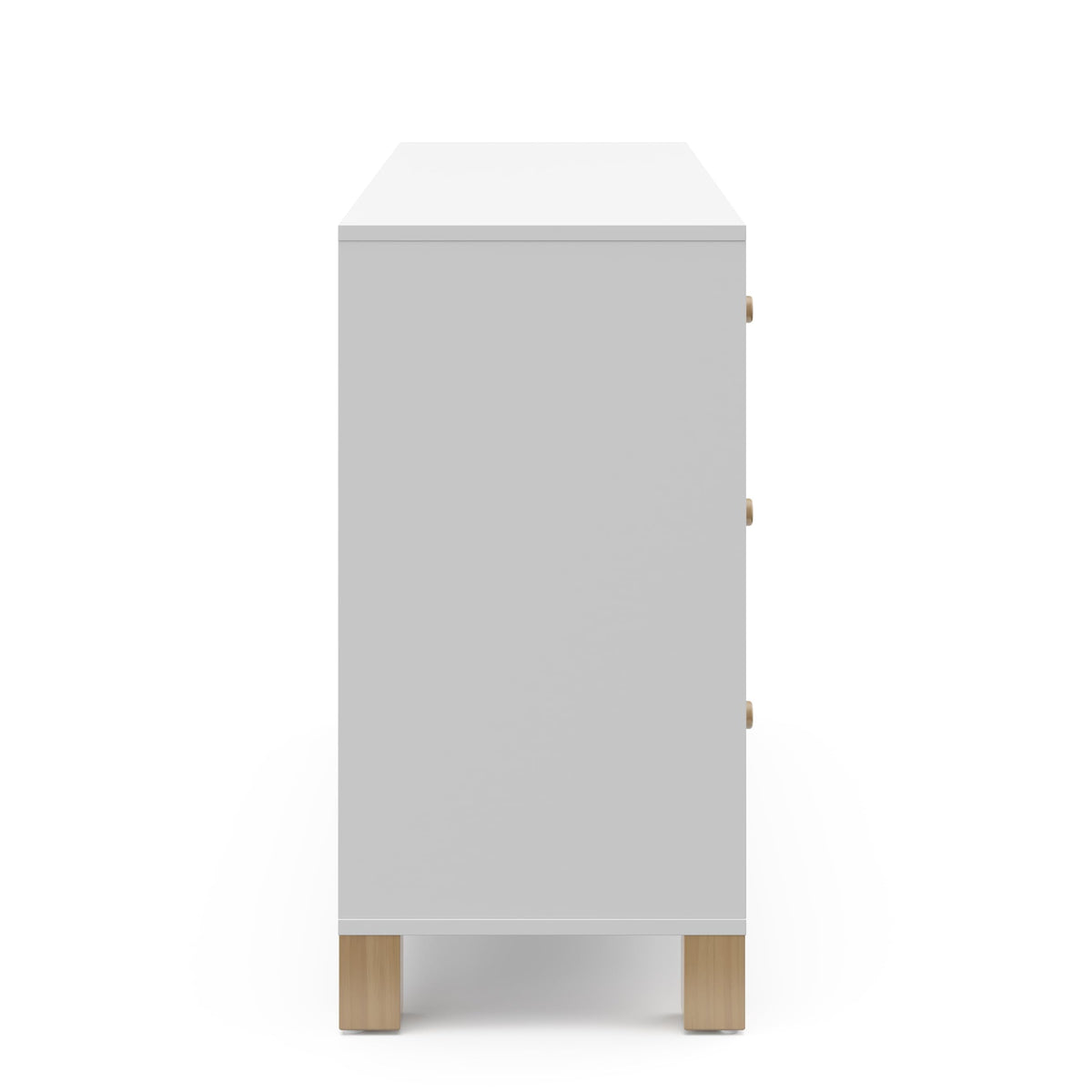 Storkcraft California 6-Drawer Double Dresser (White with Driftwood) - GREENGUARD Gold Certified, Interlocking Drawer System, Dresser Drawer Organizer for Kids Bedroom