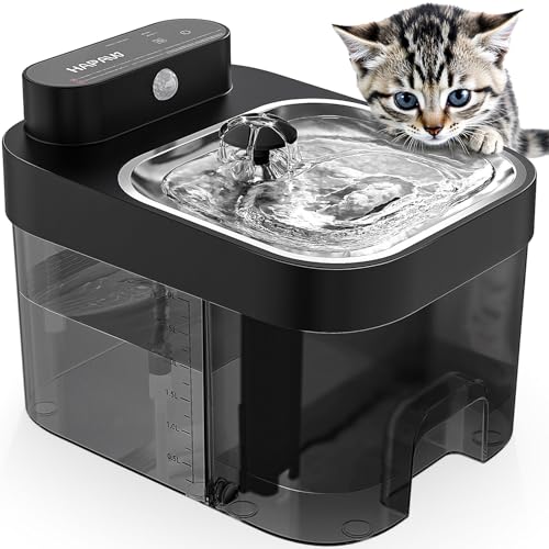HAPAW Cat Water Fountain, Wastewater Separation & No Filter Cotton, Pet Water Dispenser with 101oz/3L Large Capacity Tank,...