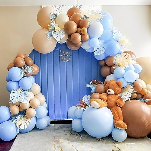 Voircoloria 110pcs Light Blue Balloons 12inch Baby Blue Latex Party Balloons for Boys Girls Birthday Party, Baby Shower, W...