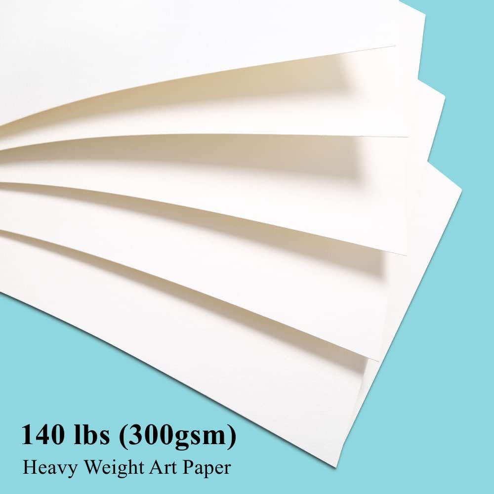 FEITAKE 9"X12" Watercolor Paper Bulk Pack 120Sheets 100% Cotton Paper /140lbs (300gsm) / Cold Press Artist Painting Drawing Mixed Media Paper Art Supplies for Professionals Students Kids