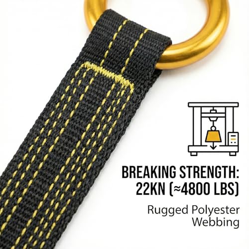 Feiyagoo Tree Arborist Friction Saver Tree Climbing Cambium Saver Loop Belt Sling Retrievable Anchor 35.4 inch/43 inch