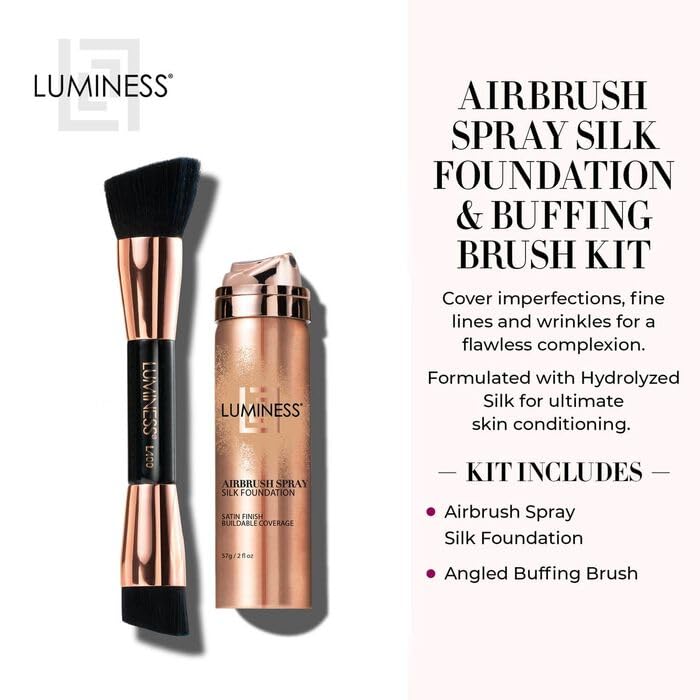 LUMINESS Silk Airbrush Spray Foundation & Buffing Brush Kit - Light Fair