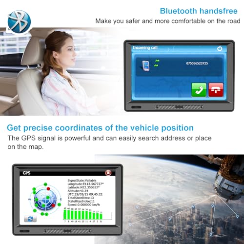 AWESAFE GPS Navigator for Car,Latest 2025 Map,9 inch Touch Screen Real Voice Spoken Navigation System for Cars, Vehicle GP...