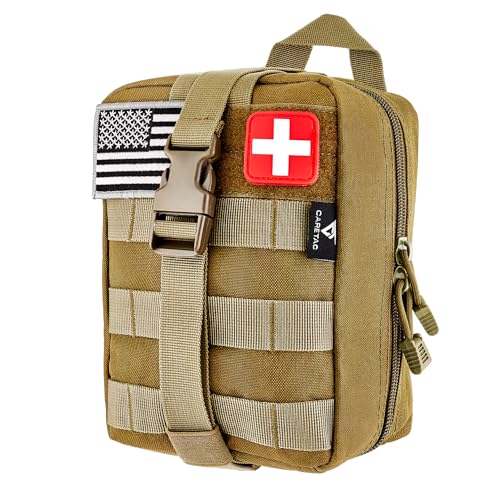 CareTac IFAK Trauma & First Aid Kit with CAT Gen 7 Tourniquet – Military-Grade Tactical Medical Kit Includes Israeli Banda...