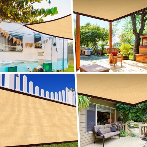 Fanfanwin 95% Pergola Shade Cover with Grommets,10' x 20' Outdoor Sun Shade Cloth Universal Pergola Replacement Canopy Pri...