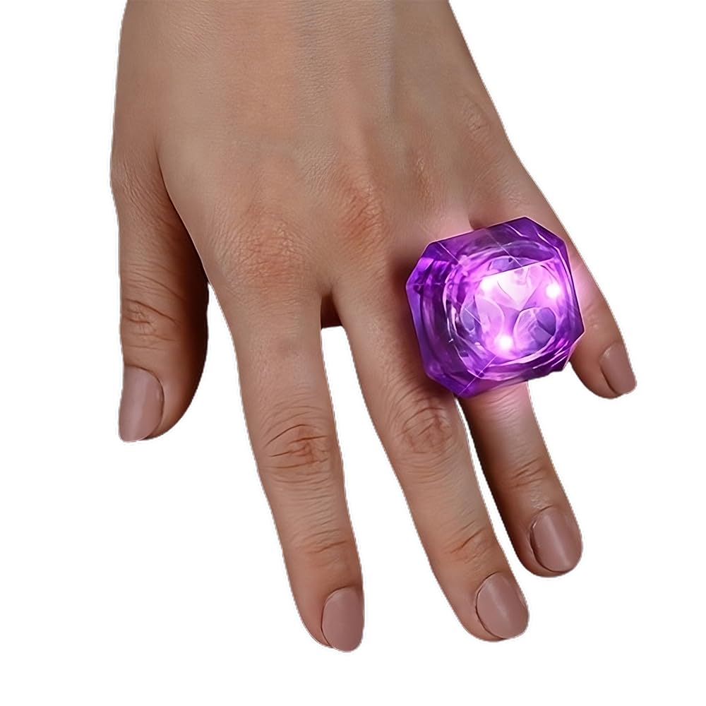 Blinkee Huge Gem Ring Purple Diamond for Parties, Fundraisers, and Special Occasions