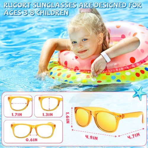 Rugort Kids Sunglasses 32 Bulk Party Favors, Toddler Boys Girls Age 3-8 Birthday Favor Summer Goodie Bags Stuffers, Neon S...
