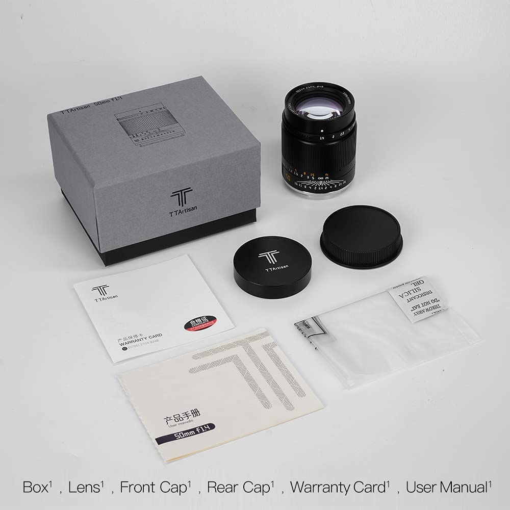 TTArtisan 50mm F1.4 Full Fame Large Aperture Manual Focus Mirrorless Camera Lens Compatible with Canon RF Mount Cameras Like EOS R RP R5 R6