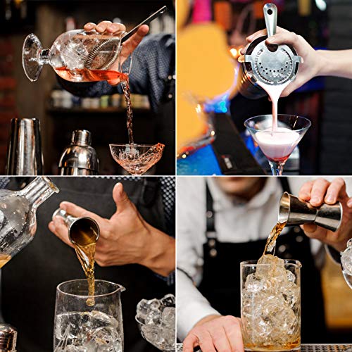 Cocktail Mixing Glass, veecom 18oz Crystal Mixing Glass Bartender Kit, 8 Piece Old Fashioned Cocktail Set with Strainer, S...