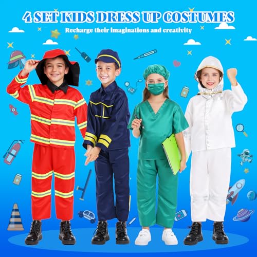 Chillife Toddler Dress up Clothes Boys Dress up Costumes for Play Kids Costumes Firefighter, Police, Astronaut, Doctor Rol...