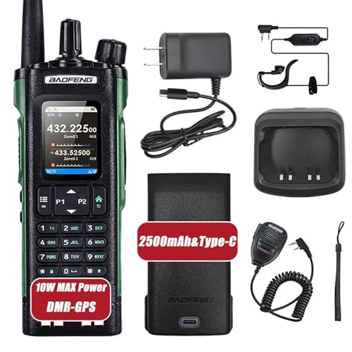 UV-32 Ham Radio Long Range Walkie Talkies with GPS Bluetooth App Programming NOAA Weather Receiver Rechargeable Type-C Cha...
