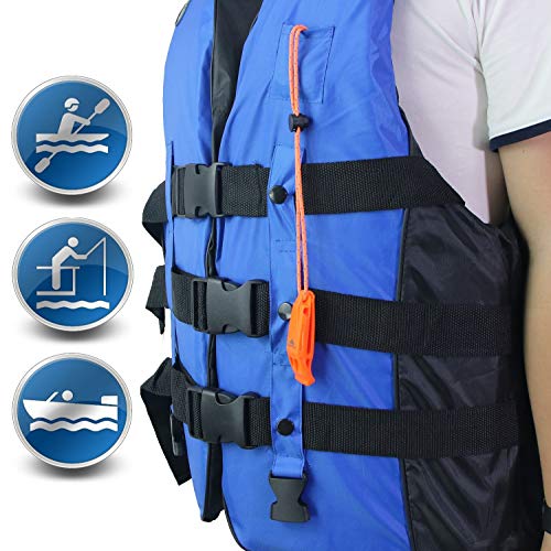 LuxoGear Emergency Whistles with Lanyard Safety Whistle Survival Shrill Loud Blast for Kayak Life Vest Jacket Boating Fish...