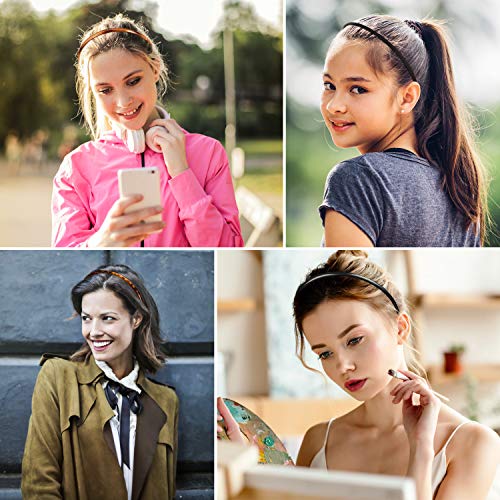 WILLBOND 6 Pieces Plastic Headbands for Women Thin Headband with Teeth Plain Head Bands for Halloween Christmas Women's Hair
