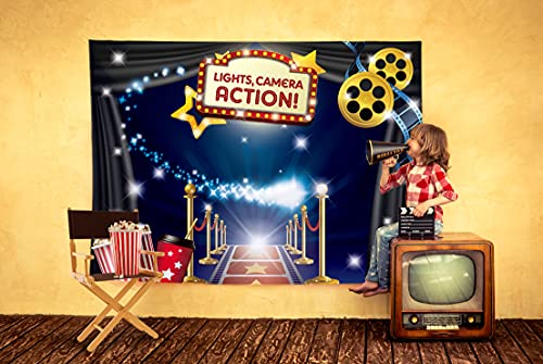 Hollywood - Movie Theme Photography Backdrop and Studio Props DIY Kit. Great as Dress-up and Awards Night Ceremony Photo B...