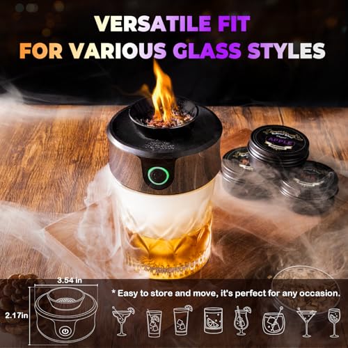 Electric Whiskey Smoker Kit with Torch, Best Whiskey Gifts for Men, 6 Wood Chips – Infuse Rich Smoky Flavors in Bourbon Ol...