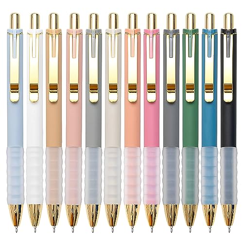 Linbsunne Ballpoint Pens Black Medium Point 1mm Pen with Super Soft Grip Ball Point Pen for Men Women Retractable Pens (go...
