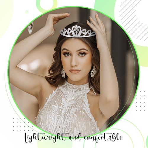 DSLSQD 15 PCS Princess Crown for Women,Silver Crystal Tiara Crown,Rhinestone Princess Crowns Headband,Crystal Queen Tiara...