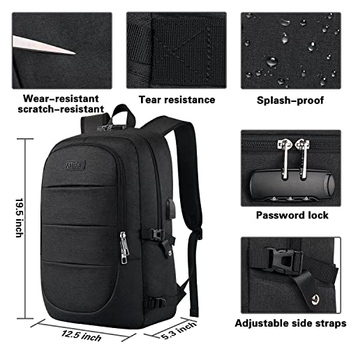 AMBOR Travel Laptop Backpack for Ｍen, 15.6-17.3 inch Laptop Backpack, Anti Theft Business Work Backpack with USB Charging ...