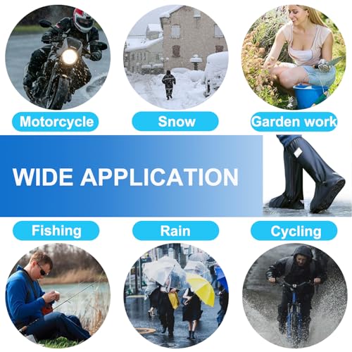 YUEYA Waterproof Shoe Covers for Rain, Outdoor Cycling Non-Slip Rain Boots Covers Foldable Reusable Overshoes with Reflect...