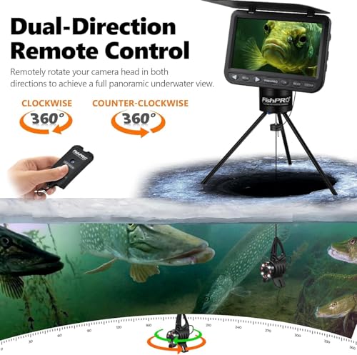 [FishPRO® 𝟮𝟬𝟮𝟲 𝐌𝐚𝐠𝐧𝐞𝐭] Tripod for Underwater Fishing Camera, For Max 11" Ice Hole - 2 Fix Way, [Full Aluminum] P...