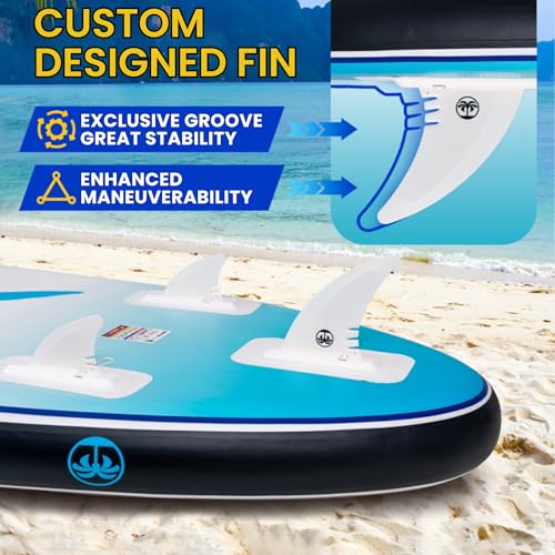 TRUISLAND Inflatable Paddle Board, Stand Up Paddle Board with Backpack, Non-Slip Thickened Deckpad, Waterproof Phone Case,...