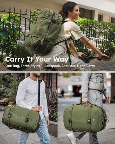 Tolaccea Travel Laptop Backpack for Men Women, 40L-50L Expandable Carry On Backpack with Wet Dry Compartment, TSA Approved...