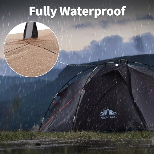 Night Cat Backpacking Tents 2 Persons Fast Setup Hiking Camp Tent with Foldable Pole Double Layers Two Doors Waterproof Li...