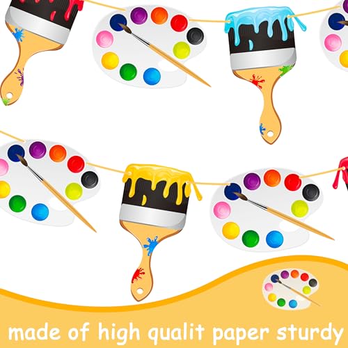 Art Painting Party Banner Decorations 3Pcs Paint Brush and Palette Design Banners for Art Paint Birthday Party Artist Baby...