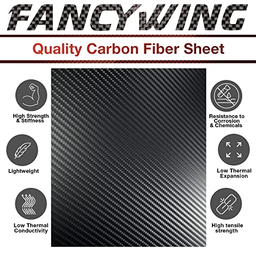 FANCYWING 100X250X1.0MM 1.5MM 2.0MM 2.5MM 3.0MM 3.5MM 4.0MM 5.0MM 6.0MM Carbon Fiber Sheet 100% 3K Carbon Fiber Laminate P...