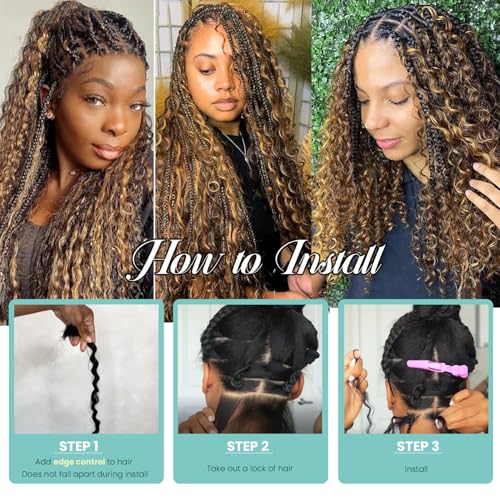 Human Braiding Hair Deep Water Wave Bulk Human Hair 4/27 Wet and Wavy Human Hair Bundles for Braiding No Weft 12A Brazilian Virgin Human Braiding Hair for Boho Braids 2 Bundles/Pack 30 Inch 100G