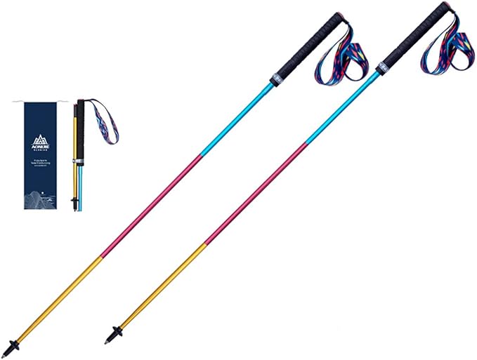 3 Section Trekking Poles Lightweight Aluminium Walking Poles Adjustable Trekking Sticks Collapsible Sticks 2pcs