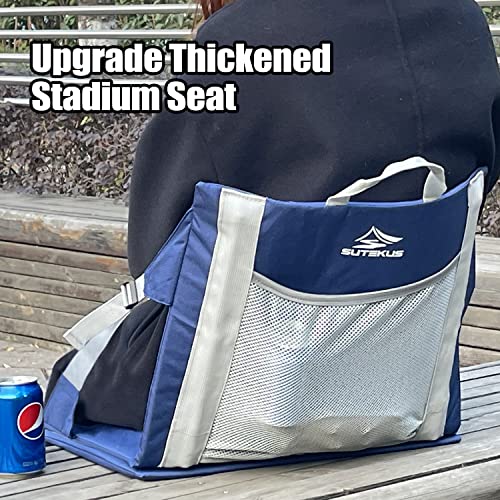 Sutekus Stadium Seat Cushion Waterproof Nylon Portable Bleacher Cushion Ultralight Seat Padding with Back Support for Spor...