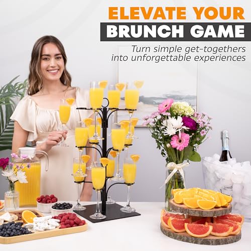 Ksestor Drink Stand - Holds 12 Glasses – Cocktail Tree Stand Tower- Mimosa Bar Display for Parties - Wine Glass Holder